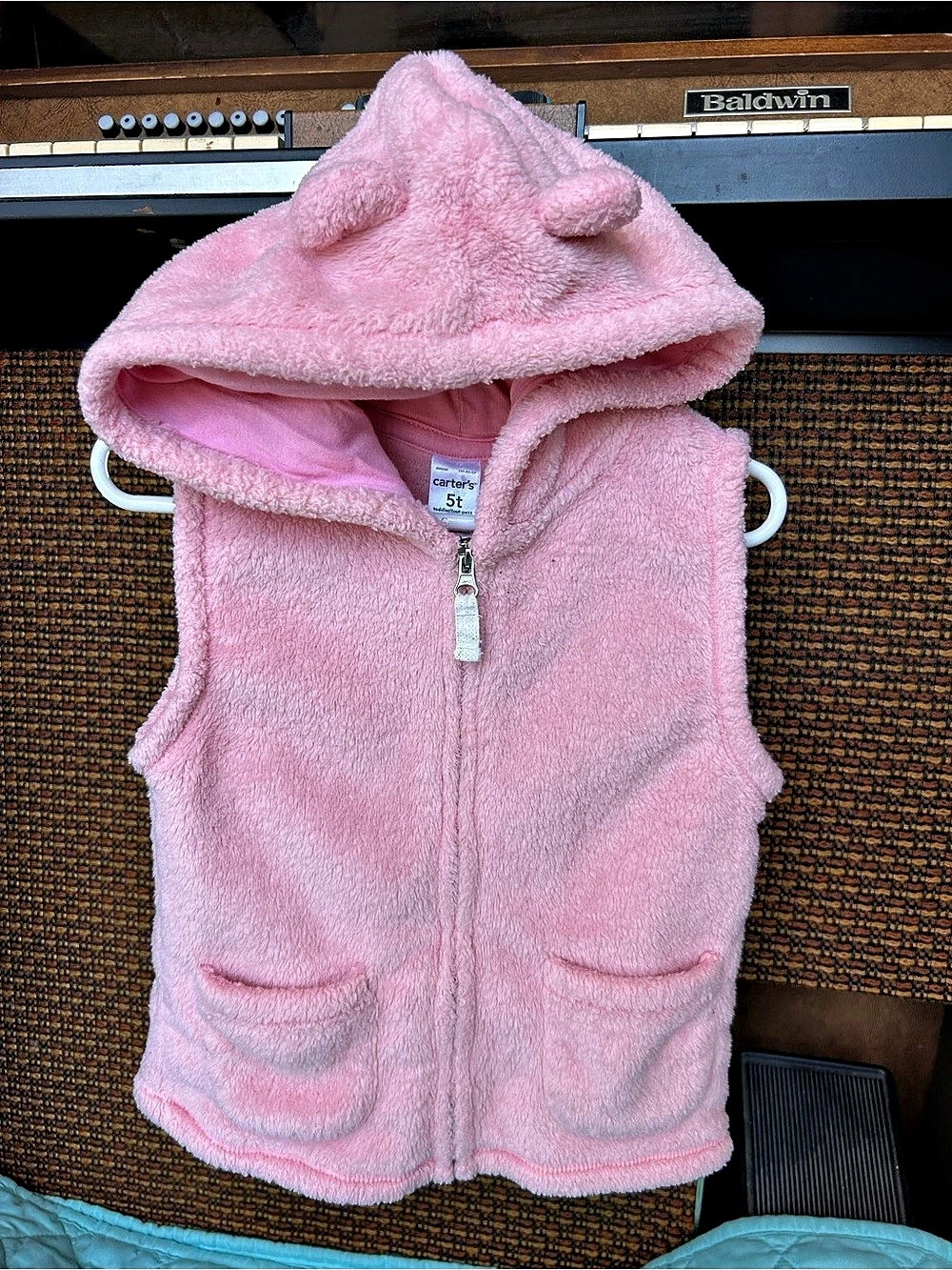 Carter's Girl Bear-hooded Vest Size 5T
